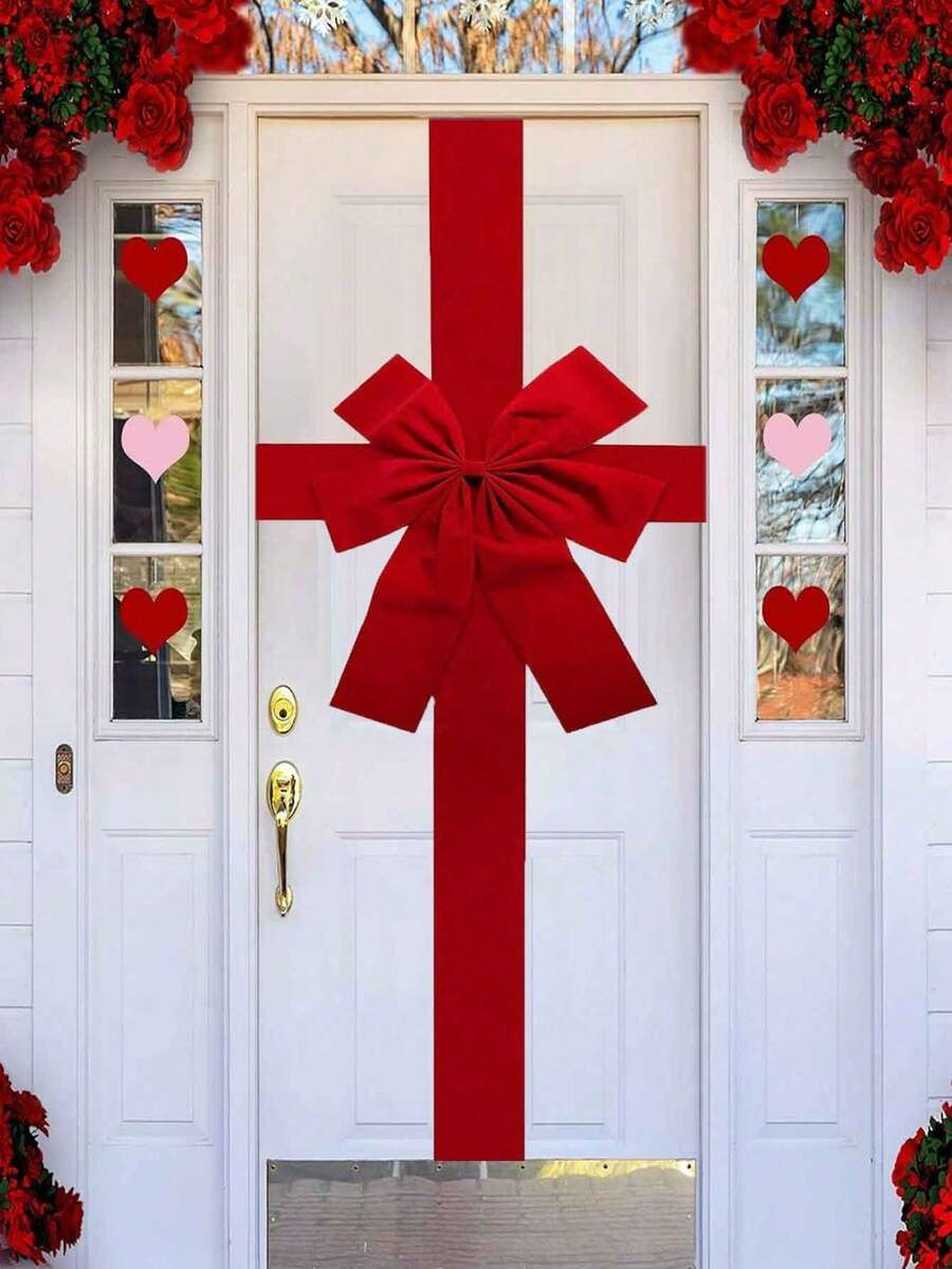 1pc Christmas Door Hanging Bow DIY Bow Ribbon Christmas Decoration Wedding Birthday Party Home Fr... | SHEIN