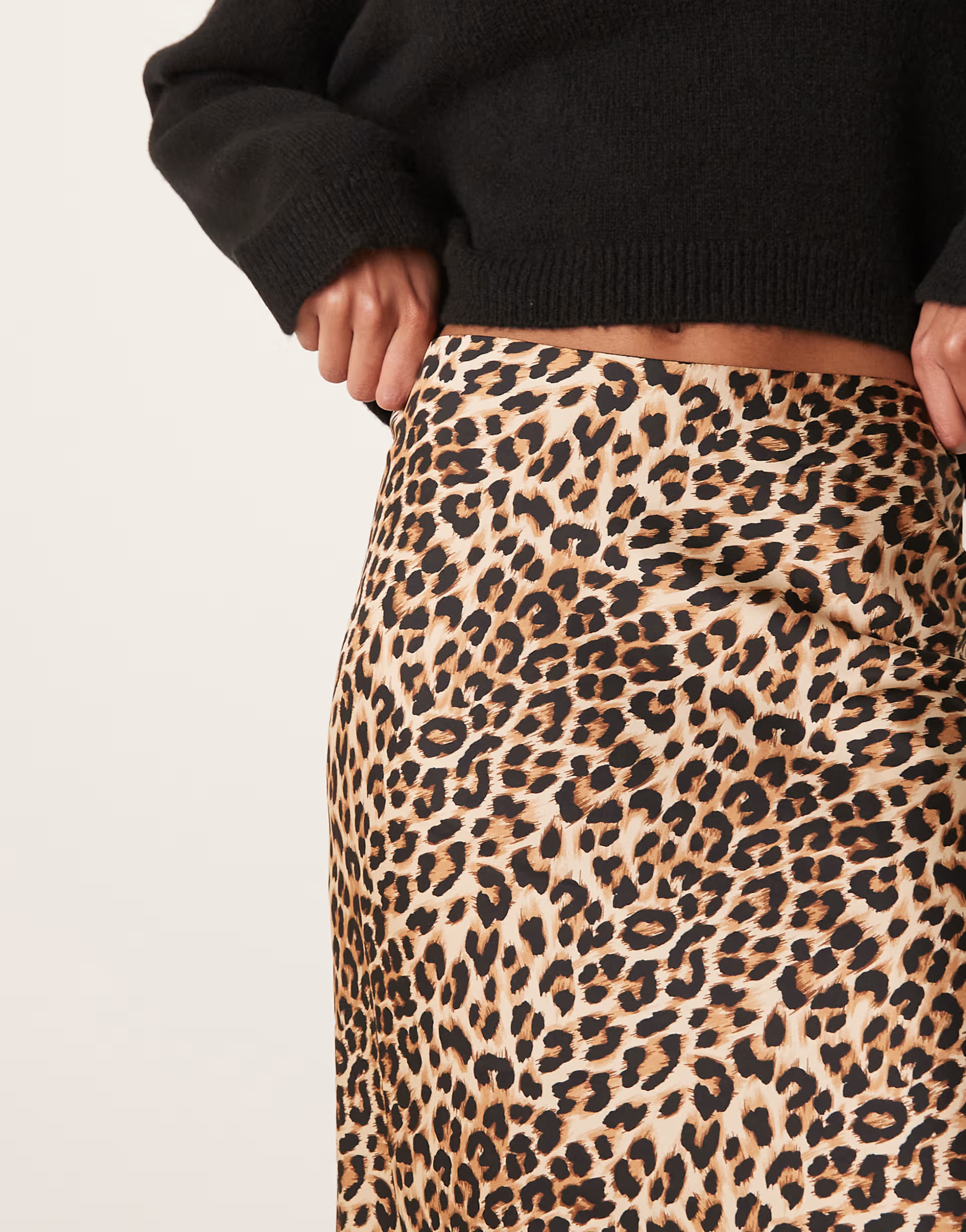 VILA satin midi skirt in leopard print | ASOS (Global)