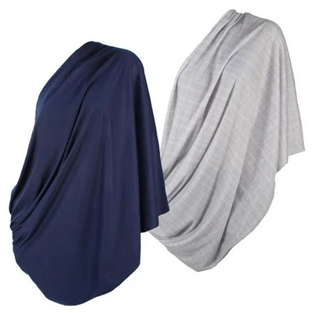 2pk LK Baby Infinity Nursing Scarf Breastfeeding Cover Ultra Soft (Grey/Navy) - Walmart.com | Walmart (US)