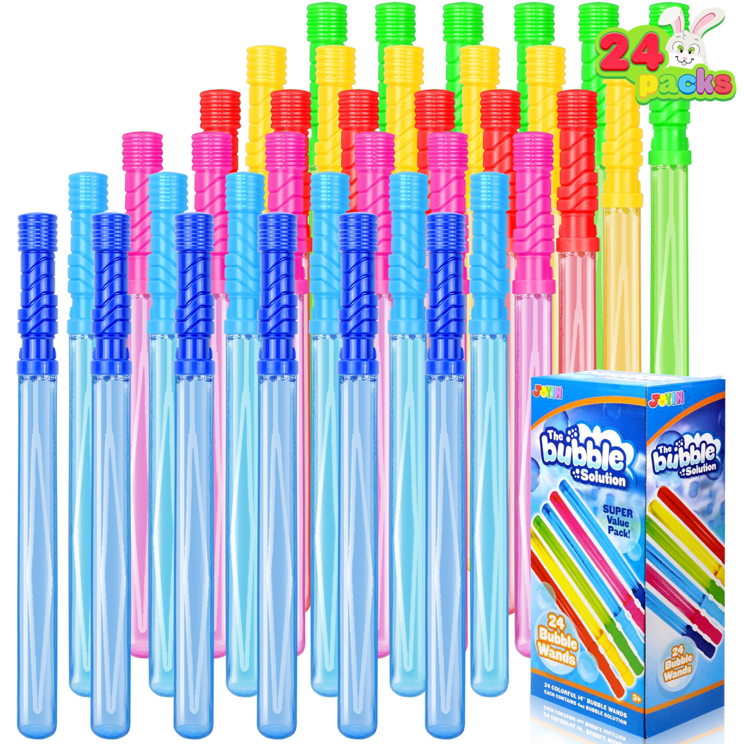JOYIN 24 Pack 14.6’’ Big Bubble Wands Bulk (2 Dozen) for Summer Toy, Outdoor/Indoor Activity ... | Amazon (US)