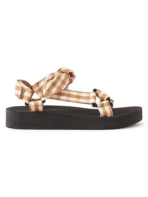 Maisie Gingham Linen & Cotton Sport Sandals | Saks Fifth Avenue