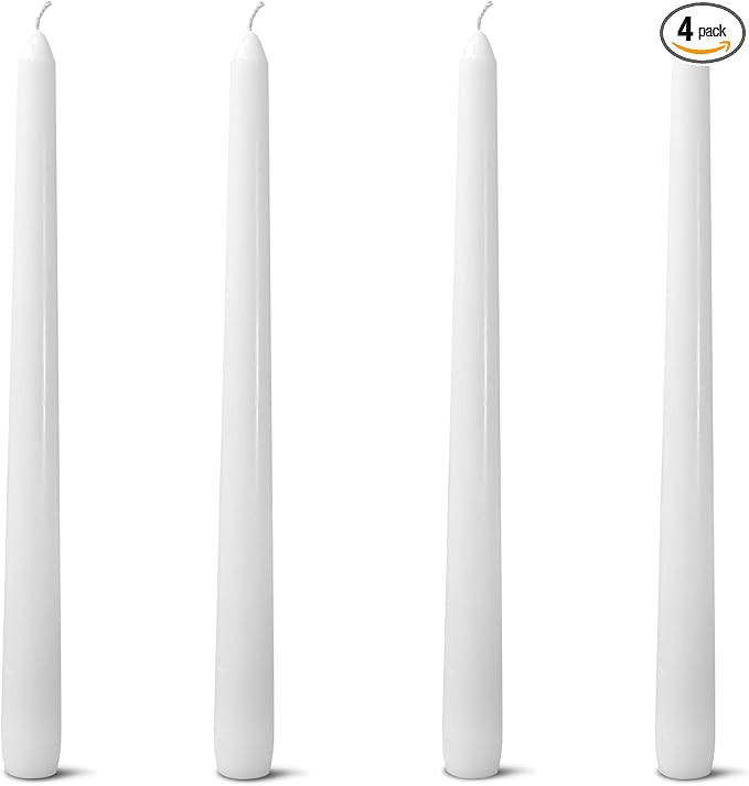 4 Pack White Taper Candles丨Taper Candles 10 Inch Dripless丨Unscented & Smokeless Candlesticks ... | Amazon (US)