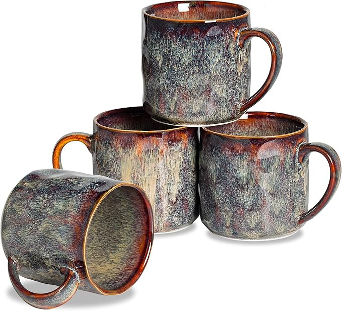 Ceramic Coffee Mugs - 12 Ounces Ceramic Mugs - Tea Cups with Handle - Funny Cappuccino Cups - Dis... | Amazon (US)
