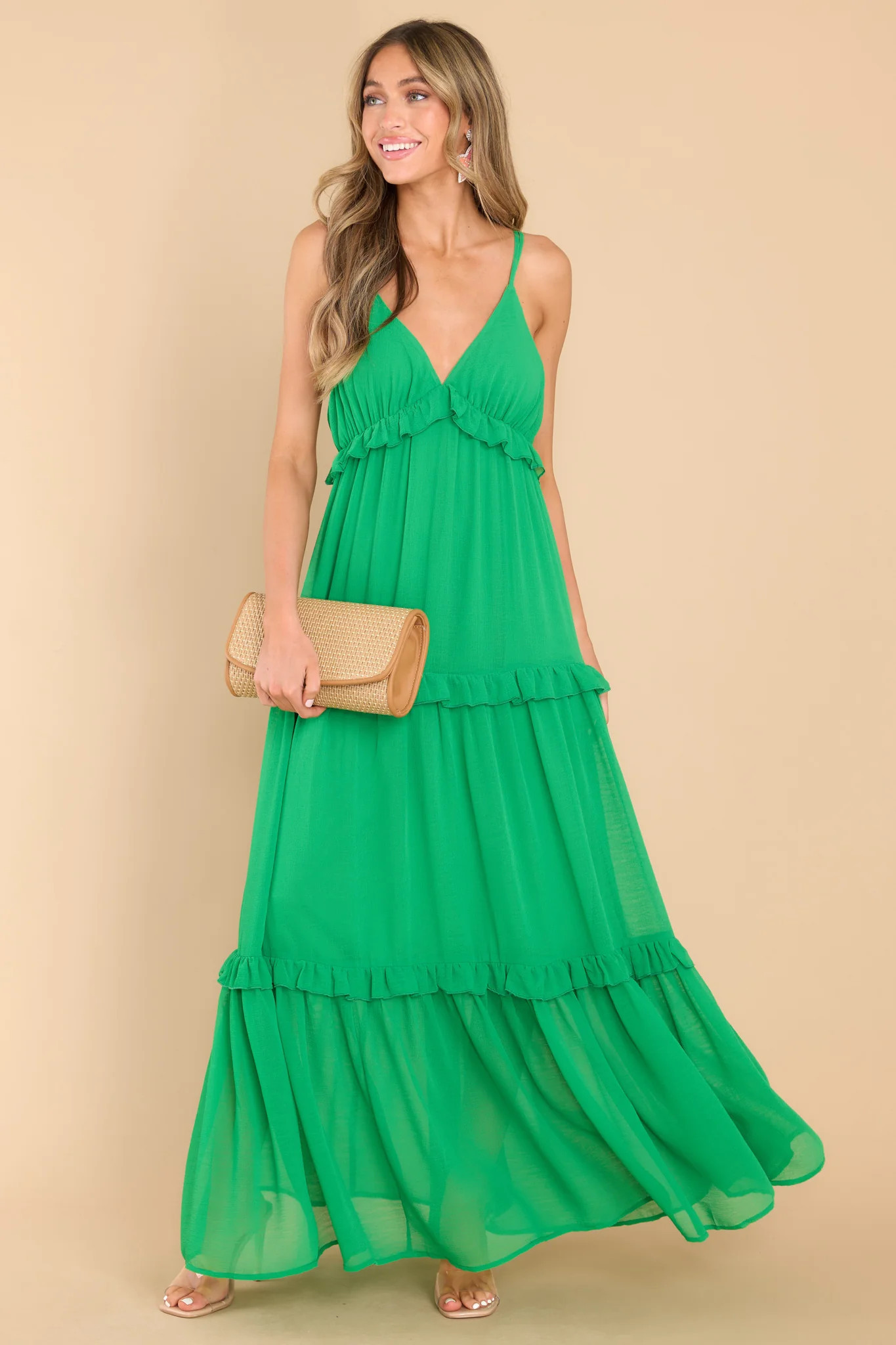 Always Be Yourself Green Maxi Dress | Red Dress 