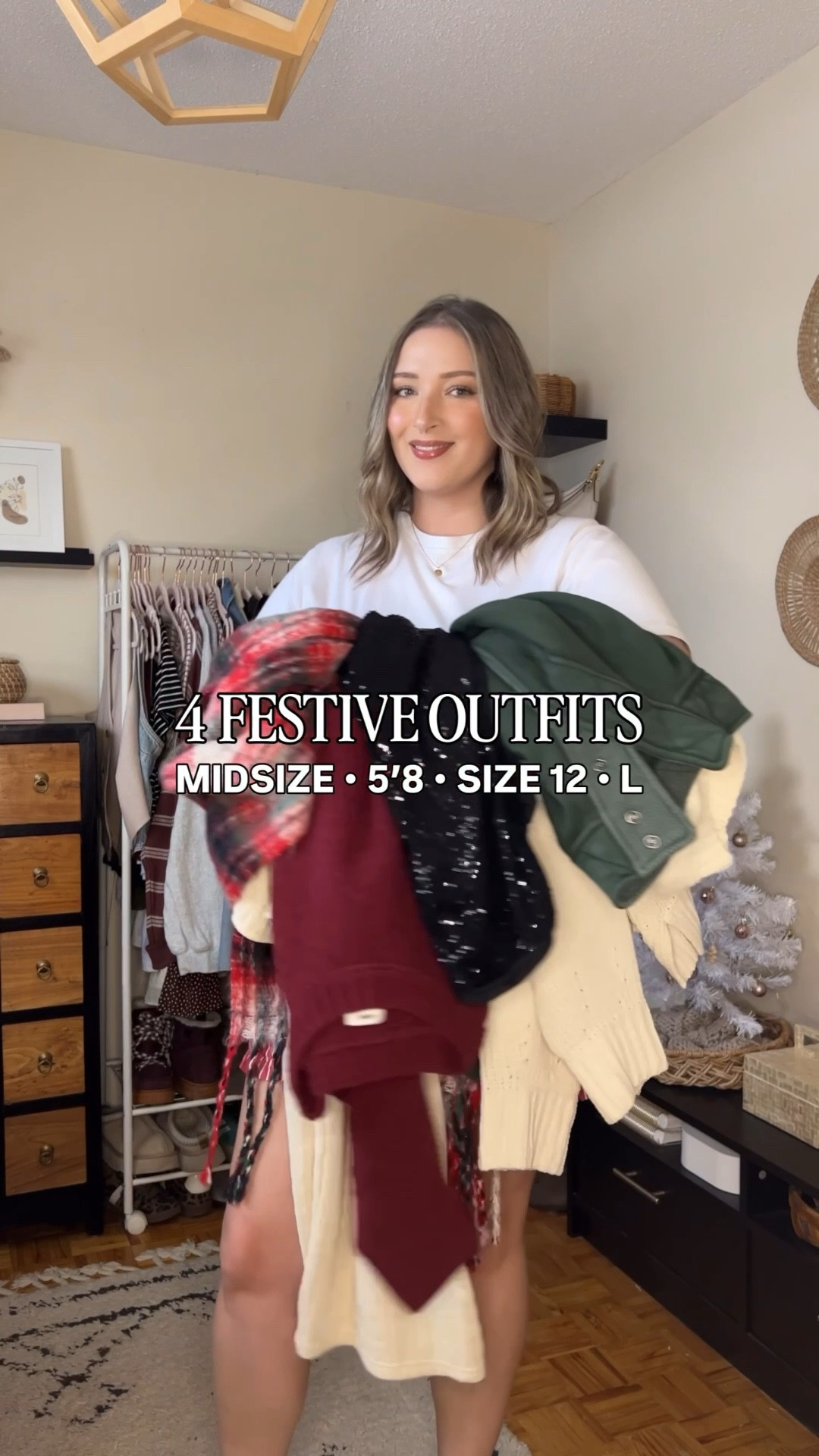 4 festive outfits by occasion!
Errands:
Comfy cream cable knit pants - L
Dark green sweatshirt - L
White tee - L
Puffer jacket - L (🇨🇦 link under “similar products”)
Ugg style boots - TTS

Holiday party:
Burgundy sweater - L
Black sequin mini skirt - linked similar
Rip resist tights - TTS
Black chelsea boots - TTS

Christmas market:
Chocolate brown wool coat - L
My fave jeans - 32
Ugg style boots - TTS

Cozy at home:
Cream sweater - L
Dark green flare leggings - L
Ugh tazz - TTS


#LTKholiday #LTKwinter #LTKmidsize