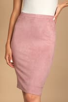 Click for more info about Superpower Blush Suede Pencil Skirt