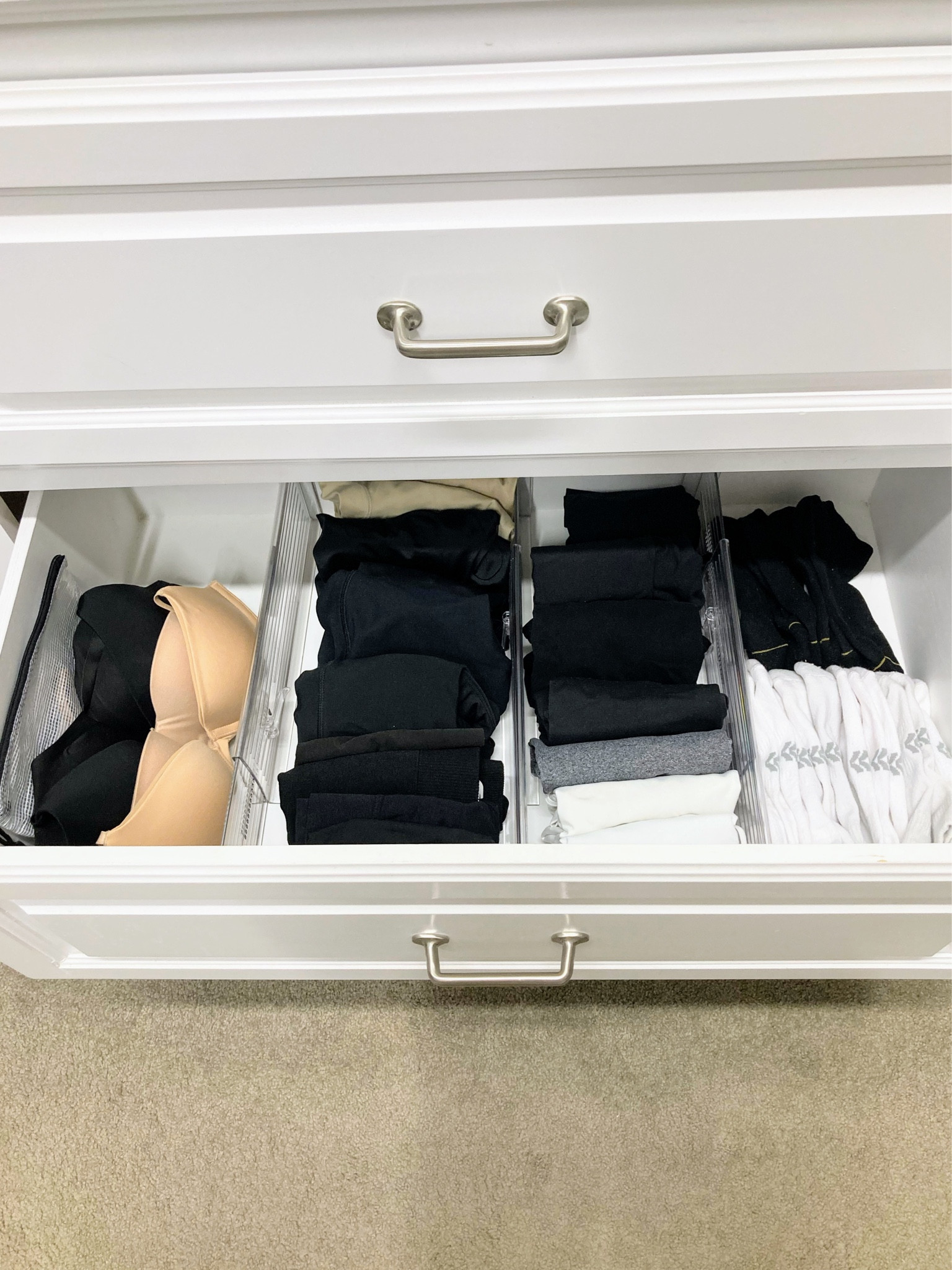 A divided drawer creates easier to maintain organization 