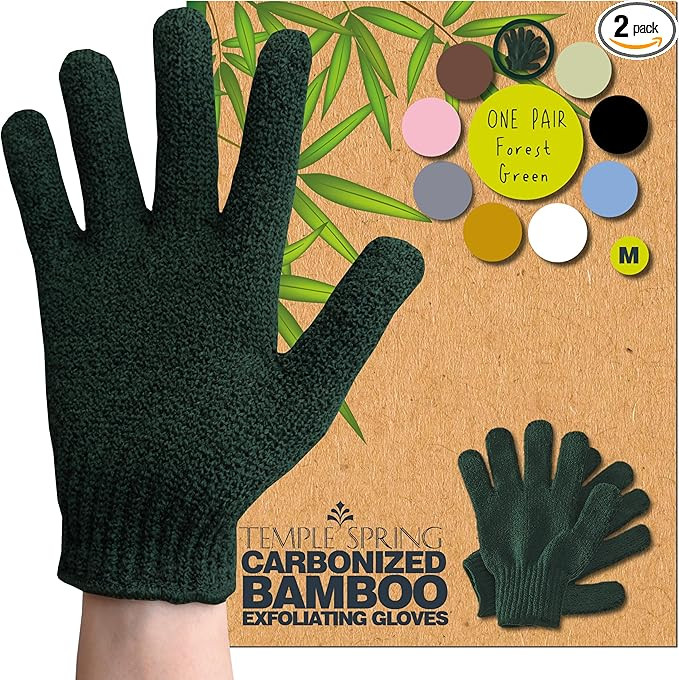 Temple Spring Exfoliating Glove, Rayon Bamboo Exfoliating Body Scrubber, Loofah Washcloth, Exfoli... | Amazon (US)