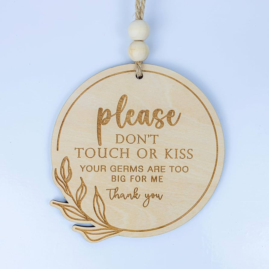 Wooden Card Please Do Not Touch or Kiss Baby Sign Please Do Not Touch Baby Wooden Sign Shower (M0... | Amazon (US)