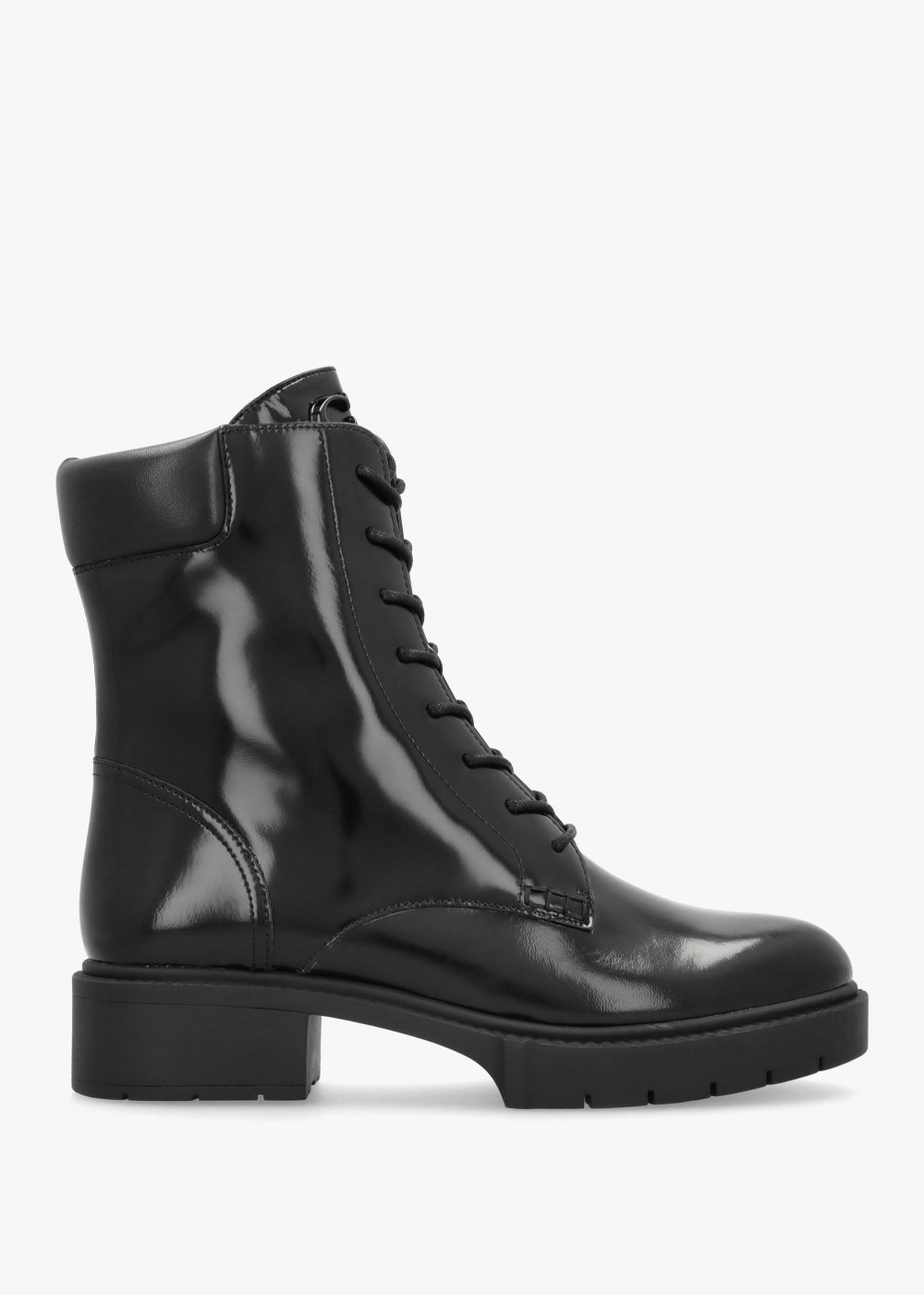 Leighton Black High Shine Leather Ankle Boots | Daniel Footwear (UK)