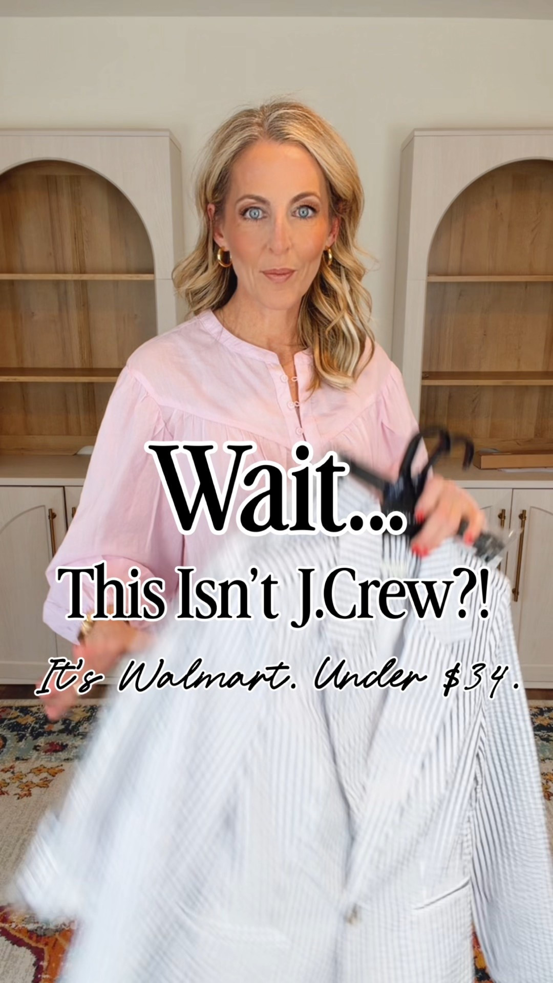 It looks like J.Crew, but no one would guess this is Walmart. This seersucker blazer and matching wide-leg pants are both under $40 and the fit is unreal. Tailored. Polished. Classic. The kind of set you’d see styled in a J.Crew window and immediately assume it’s $300+. But it’s Walmart. And it’s that good. Comment WALMART and I’ll send the link before this inevitably sells out 🤍

Structured blazer. Easy wide-leg pant. Lightweight seersucker that feels like spring. Size ex small in both and I would not change a thing.This is teacher workday. Spring meetings. Graduation. Brunch. Coastal vacation dinner. All of it.


#LTKmomlife #LTKgrwm #LTKootd