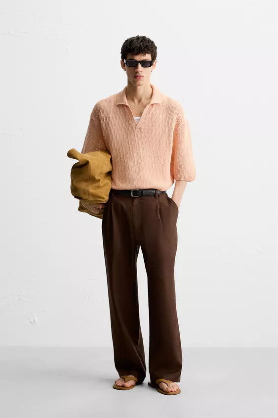 OPEN KNIT POLO SHIRT | Zara US