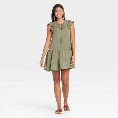 Women's Flutter Short Sleeve Tiered Dress - Knox Rose™ | Target