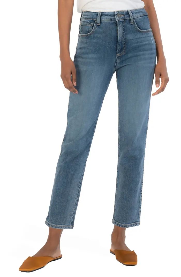 Elizabeth Fab Ab High Waist Crop Straight Leg Jeans | Nordstrom