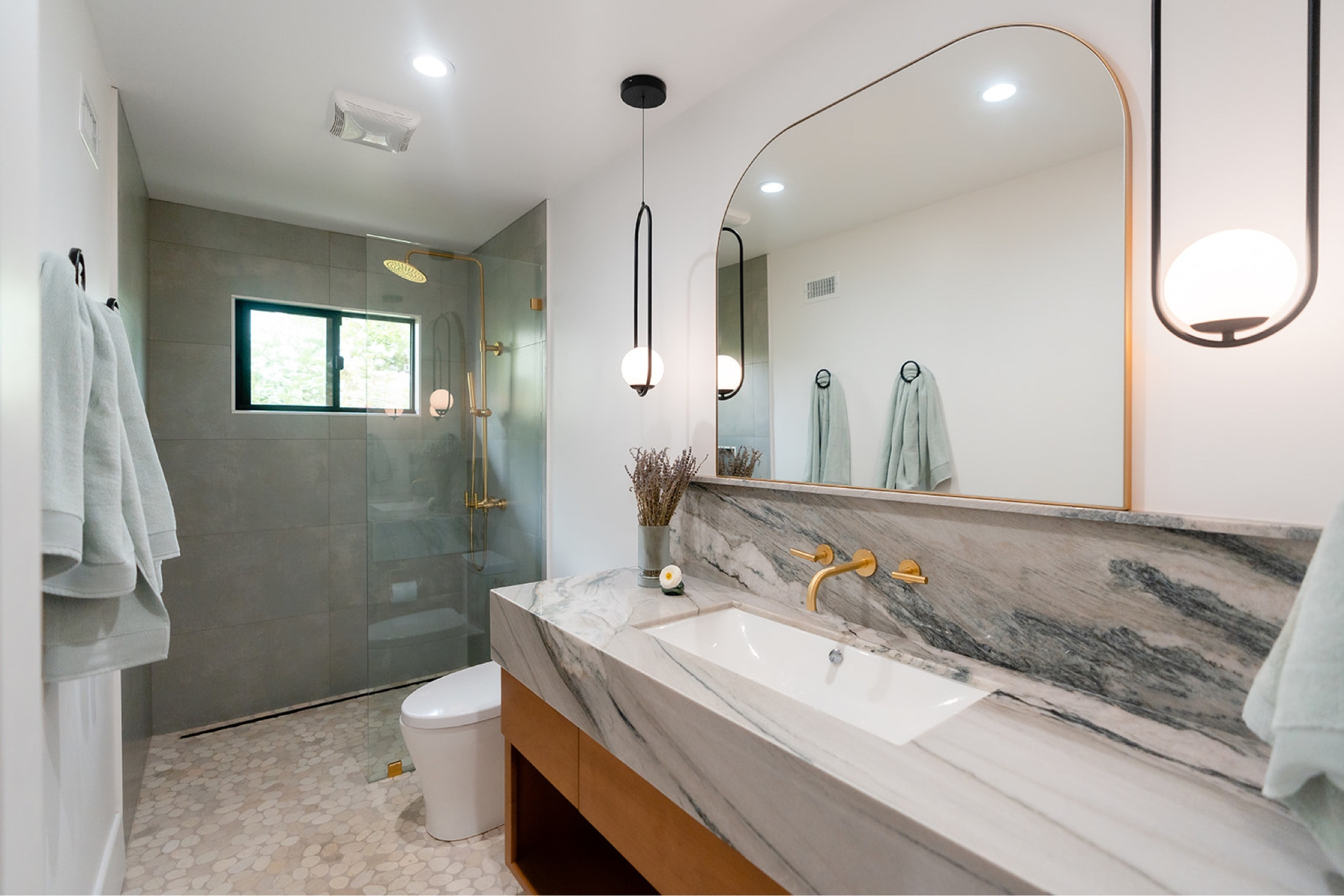 Earthy Guest Bath

Pendant lights, wall mounted faucet, hooks, arched mirror.

Bathroom decor, bathroom styling, home finds, home decor, minimalist bathroom, tranquil bathroom. 

#LTKFind #LTKhome #LTKstyletip