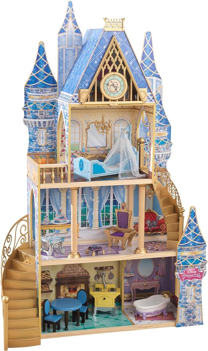KidKraft Disney® Princess Cinderella Royal Dream Wooden Castle Dollhouse, Over 4 Feet Tall with ... | Amazon (US)