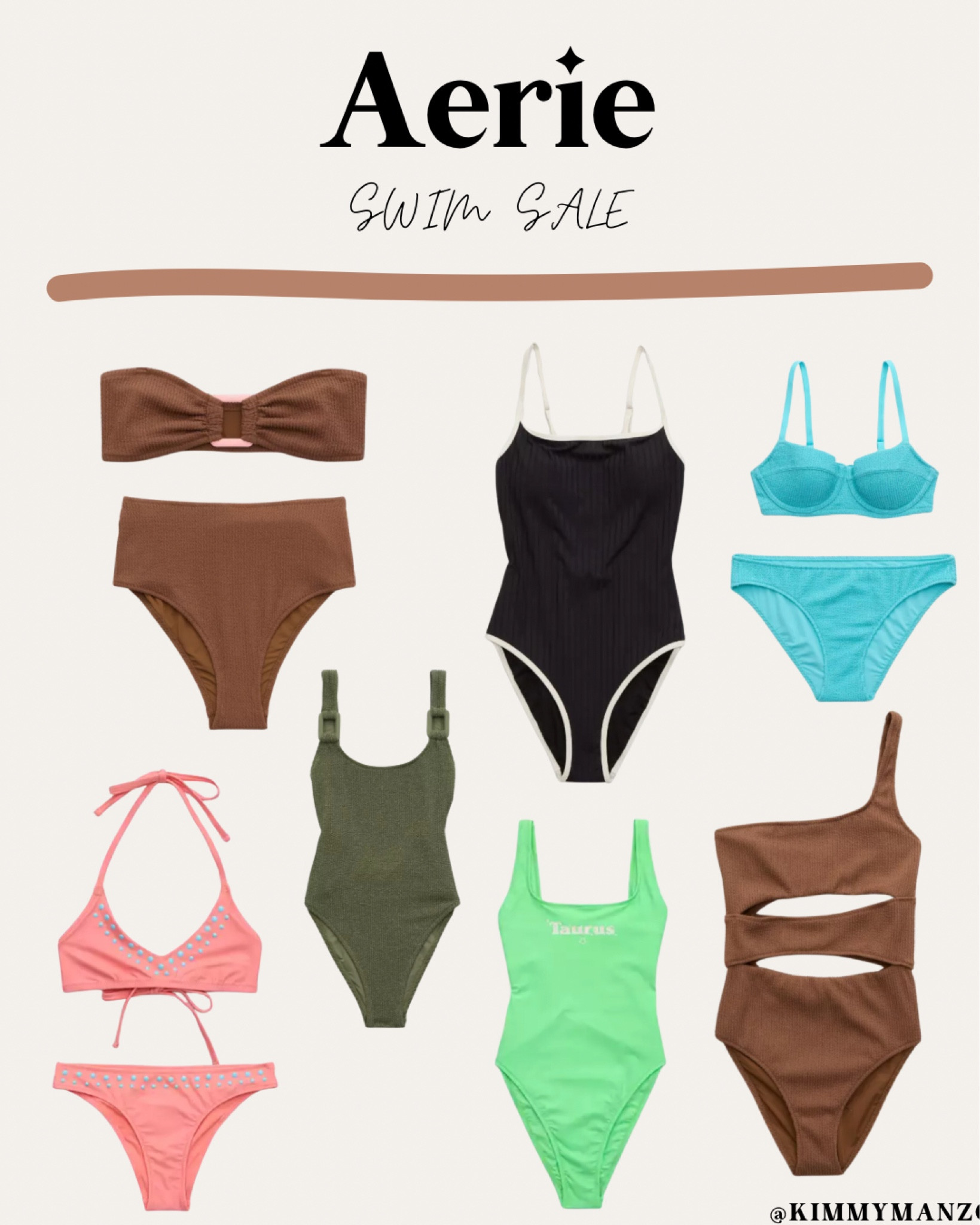 Aerie swim is currently on sale! Get tops and bottoms for $15 each

Swimsuit 
Swim wear
Spring break 
Resort wear
Vacation 

#LTKSpringSale #LTKSeasonal #LTKswim