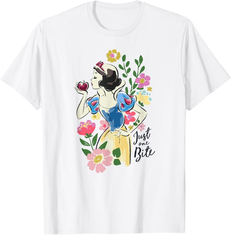 Disney Princess Snow White Just One Bite Floral T-Shirt Small | Amazon (US)