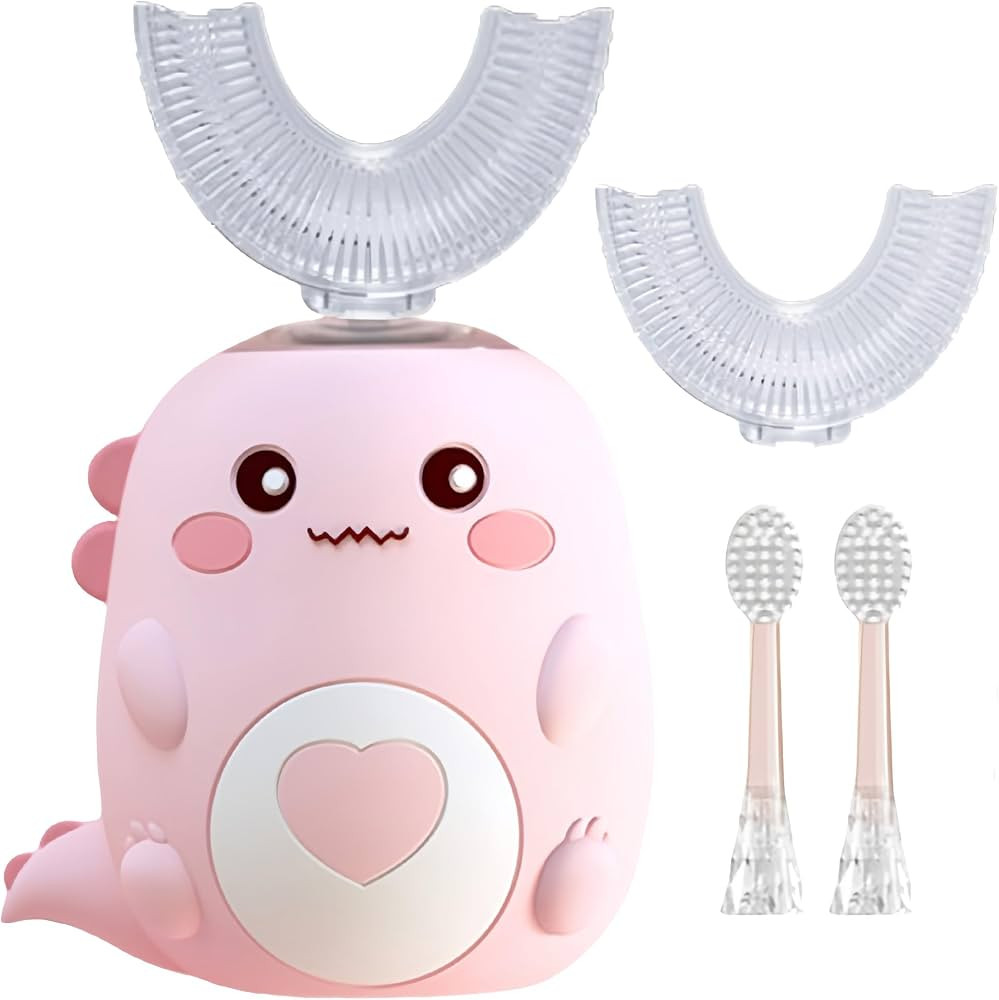 Kids U Shaped Electric Toothbrush with 4 Brush Heads, 360° Sonic Automatic Toothbrush with 3 Cle... | Amazon (US)