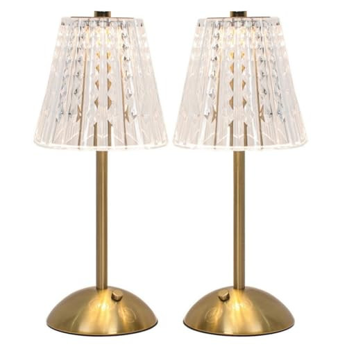 Crystal Table Lamp,3600mAh Rechargeable Cordless Lamp, Battery Operated Touch Light with 3 Color Modes, Dimmable Brightness, Modern Matte Aluminum Body for Bedroom, Bar, Outdoor Decor, Kitchen, Gift | Amazon (US)