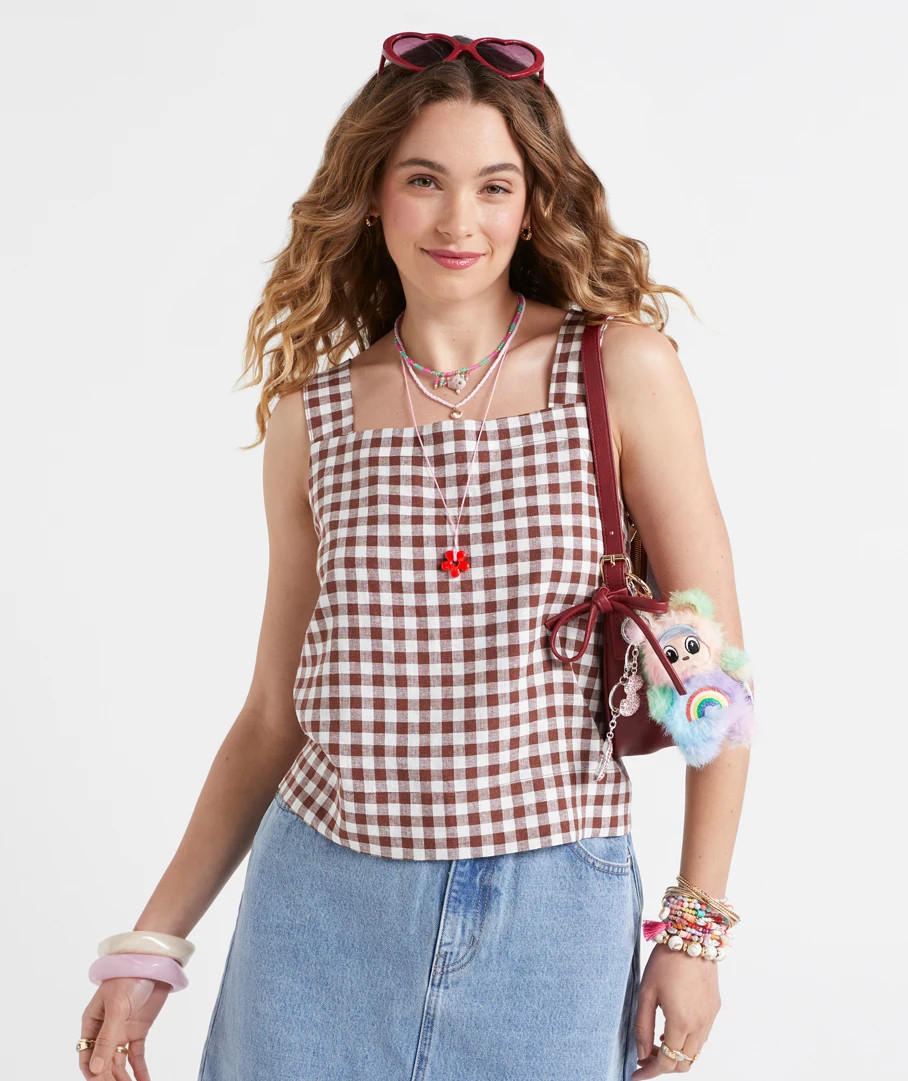 LOTTIE LINEN BLEND PRINTED CAMI | Sportsgirl