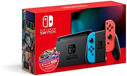 Nintendo Switch w/ Neon Blue & Neon Red Joy-Con + Mario Kart 8 Deluxe (Full Game Download) + 3 Mo... | Amazon (US)