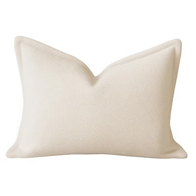 PAGED 16" x 24" Pillow, Textured Bed Pillow with Tailored Edging and Comfortable Support, Decorative Throw Pillow for Home, Bed, Sofa, Ivory | Target