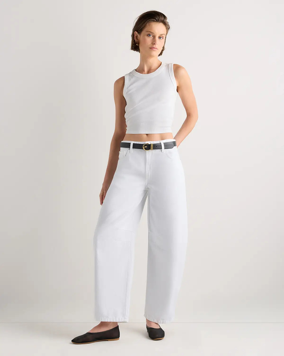 Maya Rigid Darted Barrel Jeans | Quince