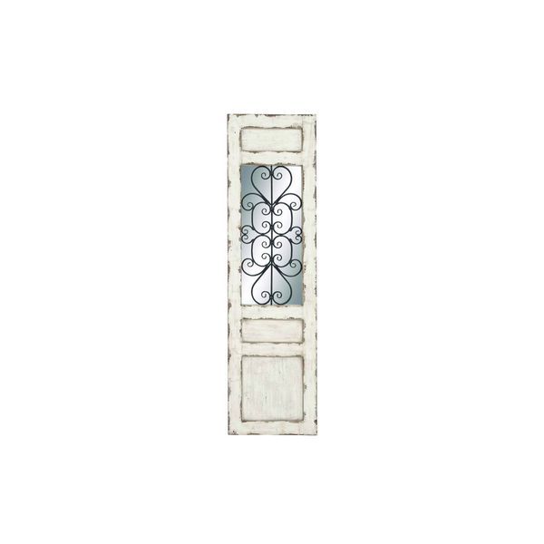 Rustic Door Style Wall Mirror with Wrought Iron Scrollwork | Bed Bath & Beyond