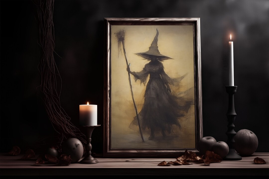 Dark Vintage Witch Print Art Poster Print Witch Art Vintage - Etsy | Etsy (US)
