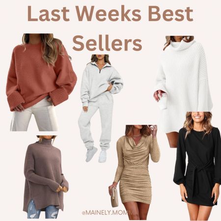 Last weeks best sellers! 
Sweaters, dresses, casual sweat suits, sweater dresses, and more perfect for the holidays! 

#LTKSeasonal #LTKstyletip #LTKHoliday