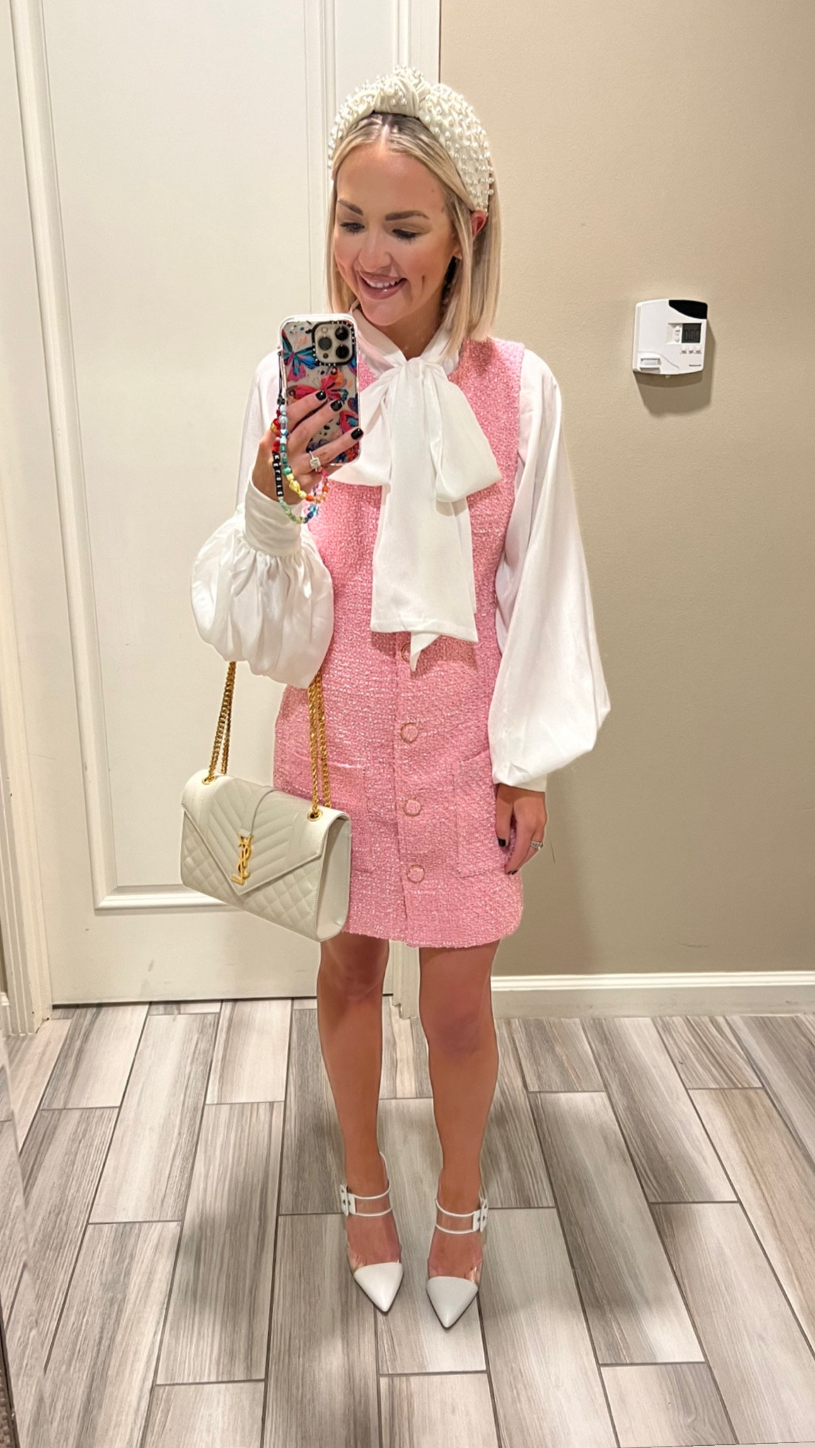 Pink tweed dress / bow top / white bow top / tweed dress / Blair Waldorf style / plaza princess 

#LTKSeasonal #LTKCon