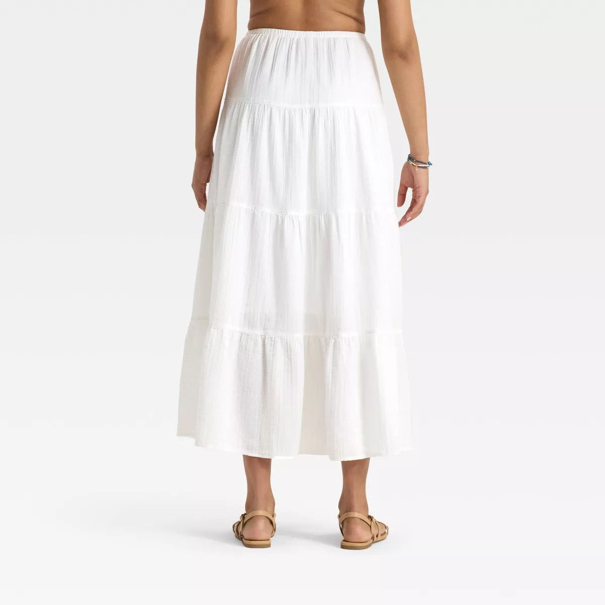 Women's Crinkle Gauze Pull-On Maxi Skirt - Universal Thread™ White M | Target