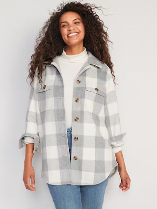 Plaid Soft-Brushed Utility Shacket for Women | Old Navy (US)