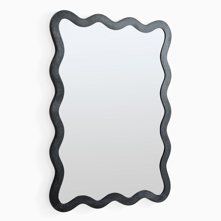 Wavy Wood Wall Mirror - 35"W x 47.25"H | West Elm (US)