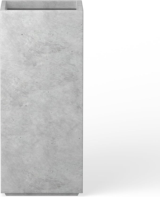 Kante 19.7" H Tall Rectangular Concrete Planter, Modern Square Diameter Plant Pot with Drainage H... | Amazon (US)