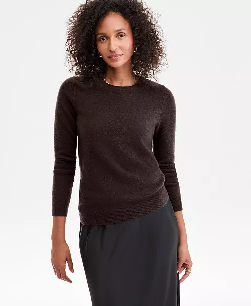 Women's Long-Sleeve 100% Cashmere Crewneck Sweater, Macy's Exclusive | Macy's
