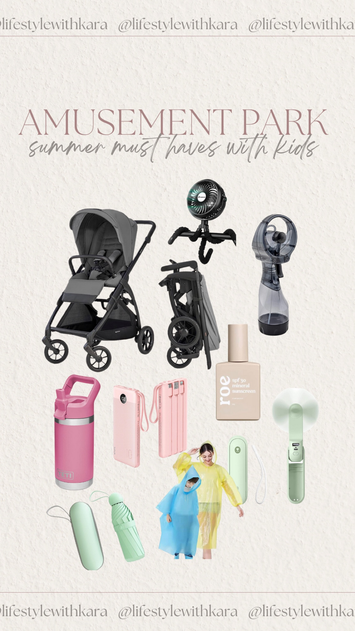 Amusement park must haves in the summertime! 

MY TIPS:
Compact stroller (a must)! Definitely stroller fan and a small handheld fan is nice as well! Can't go wrong with a fan that sprays water I remember using them at the parks in the summer time as a kid! Make sure you bring a rechargeable battery so you can charge your phone and fans. (Most parks have a charging station but who has time to wait with kids!!) definitely sunscreen and love me a nice size tumbler for the kids!

Take lots of shaded breaks! We opted in for a few shows to get in breaks as well, drink plenty of water of course! Also pack a few ponchos or small umbrellas! We get a lot of rain in FL especially in the summer. We got downpour at sea world by the end of the evening when we were already done!

#LTKfamily #LTKtravel