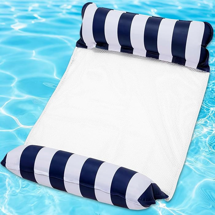 Inflatable Pool Float Hammock for Adults – 4-in-1 Floating Water Lounger with Headrest & Footre... | Amazon (US)