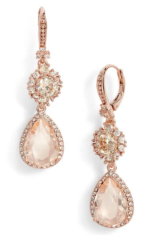 Marchesa Double Drop Earrings in Silk/Rose Gold at Nordstrom | Nordstrom