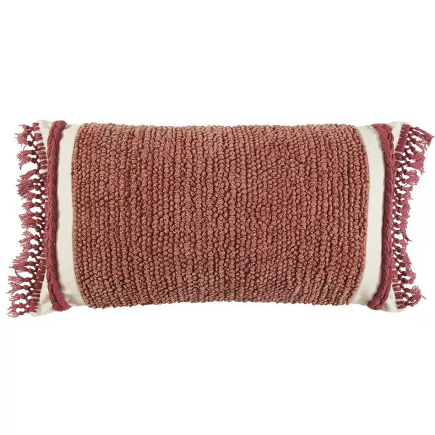 14"x26" Oversized Poly Filled Textured Solid Lumbar Throw Pillow - Rizzy Home | Target