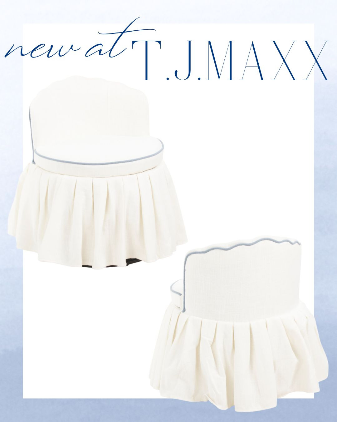 T.J has the best chairs right now! Grab one now while they're in stock!


living room | bathroom | bedroom | home decor | home refresh | bedding | nursery | classic home | traditional home | blue and white | furniture | coffee table | southern home | coastal home | grandmillennial home | scalloped | woven | rattan | classic style | preppy style | grandmillennial decor | blue and white decor | classic home decor | traditional home | bedroom decor | bedroom furniture | dresser | blue chair | brass lamp | floor mirror | euro pillow | white bed | linen duvet | side table | rug | glassware | cups | plates | hosting | kitchen spring | sale picks | outdoor furniture | porch | beach | Lillian August | Karma Home | Ballard Designs 

 #LTKHome