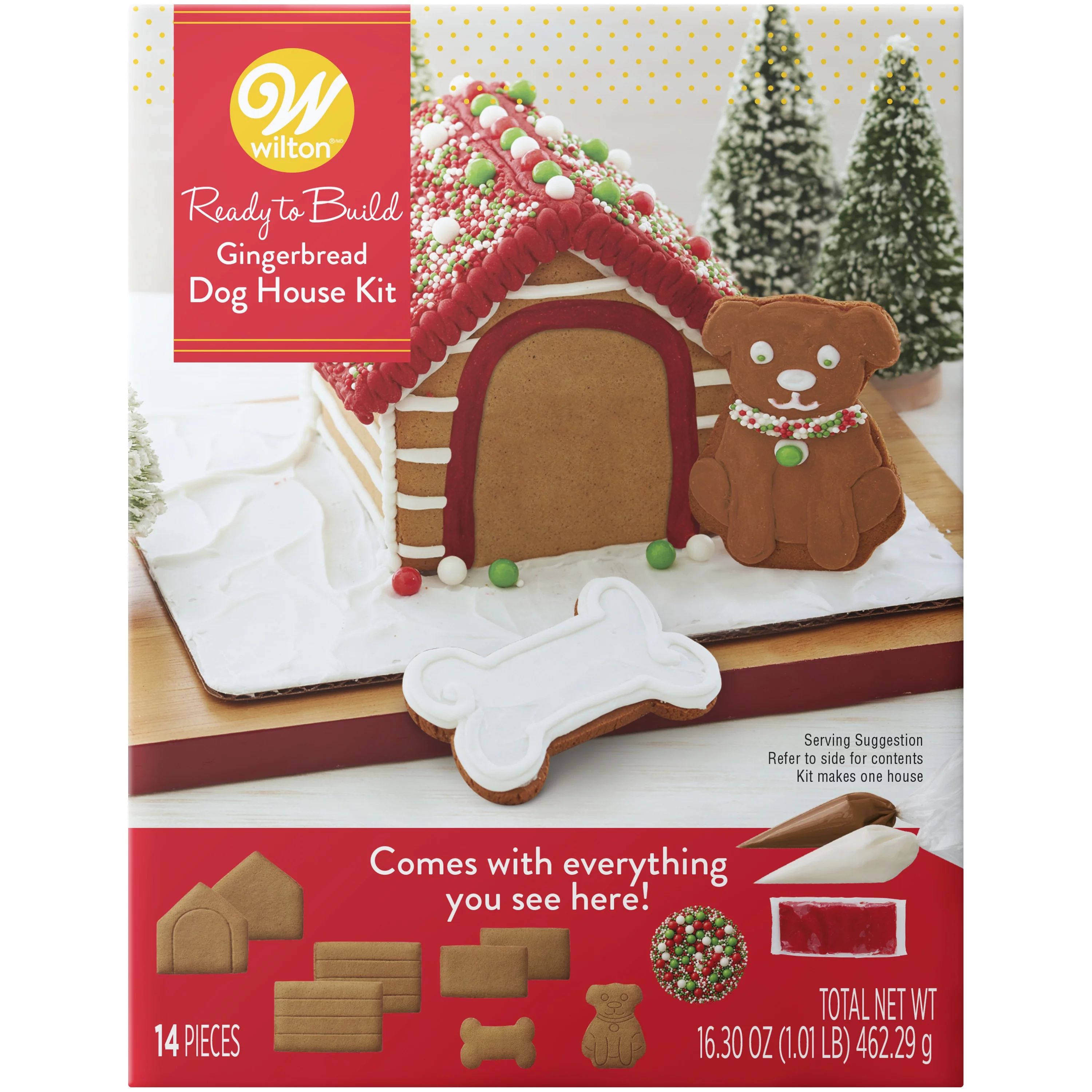 Wilton Ready-to-Build Gingerbread Dog House Kit, 14-Piece - Walmart.com | Walmart (US)
