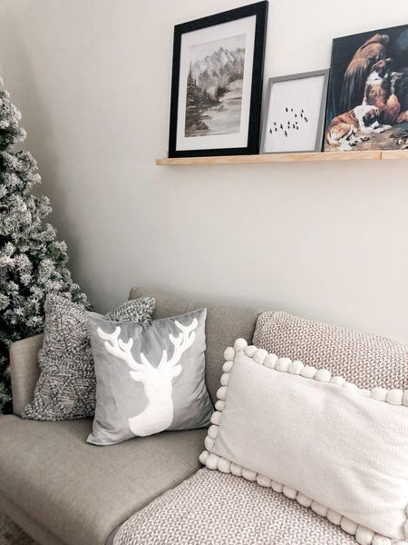 Christmas decor. Loving this minimalist modern Christmas decor! The pillows are under $10. #Christmastree #Christmaspillow 

#LTKSeasonal #LTKhome #LTKHoliday