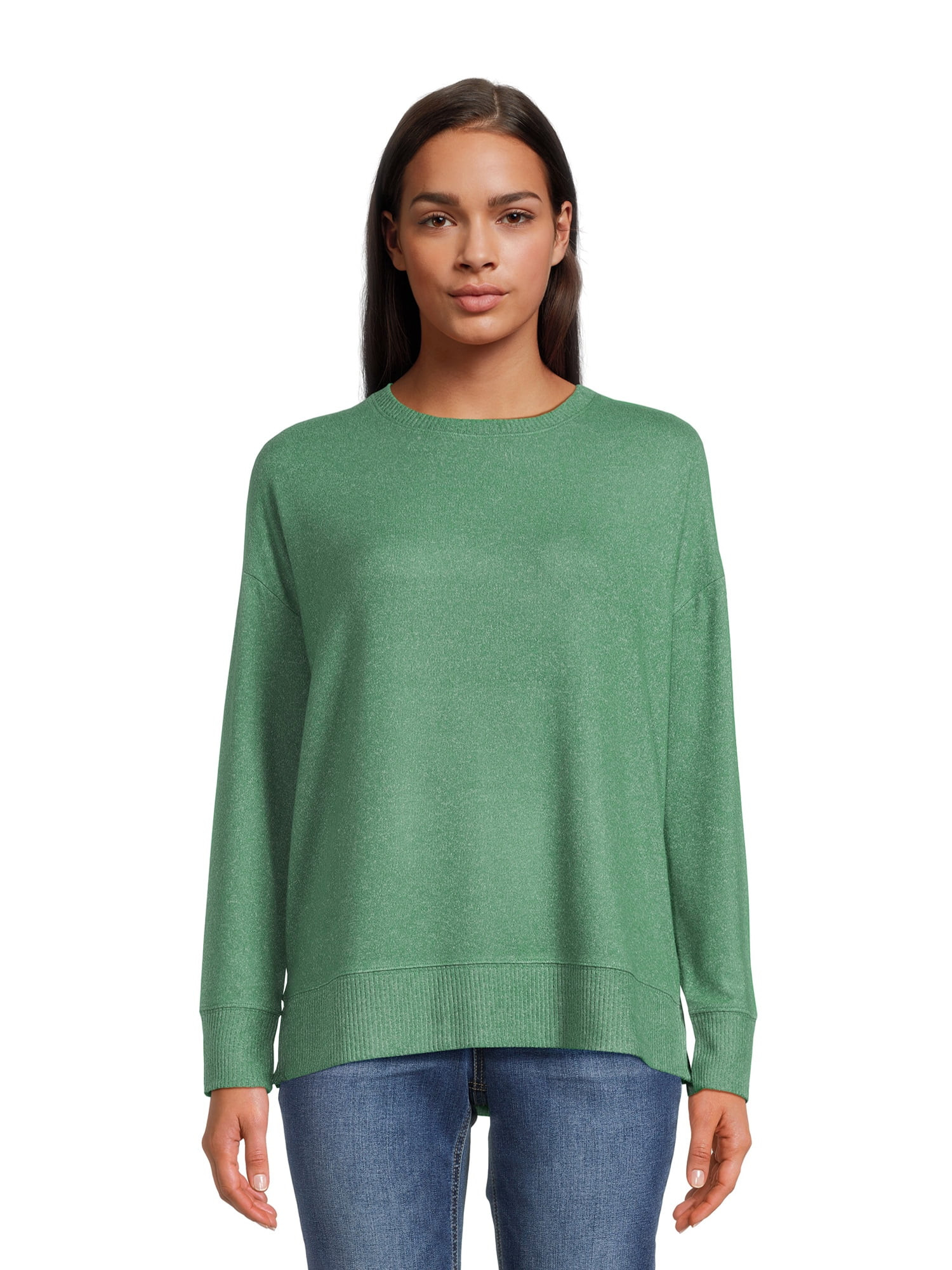 Time and Tru Women's Soft Hacci Knit Pullover, Sizes XS-XXXL - Walmart.com | Walmart (US)