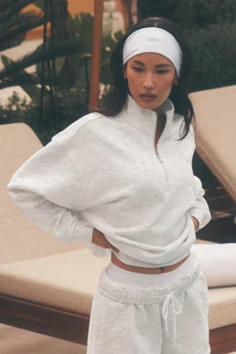 Accolade 1/4 Zip Pullover - White Heather | Alo Yoga