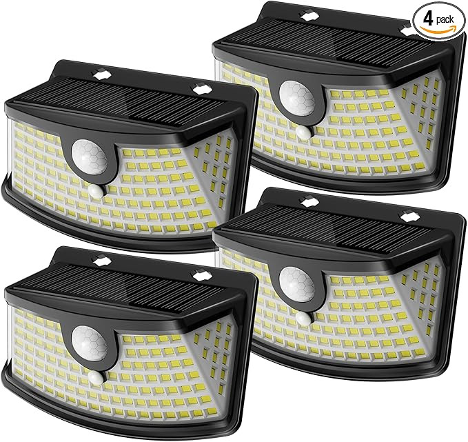 Aootek New Solar Motion Sensor Lights 120 LEDs with Lights Reflector,270° Wide Angle, IP65 Water... | Amazon (US)