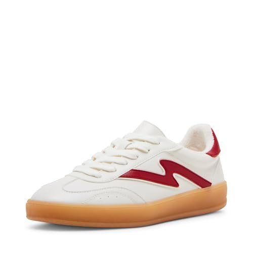 Madden Girl Women's Giia Sneaker, Off White/Red, 6.5 | Amazon (US)
