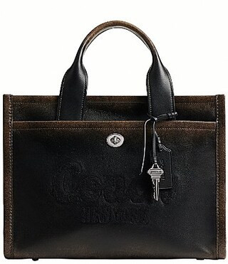 COACH Loved Leather Cargo Tote Bag - Black Brown | Dillard's