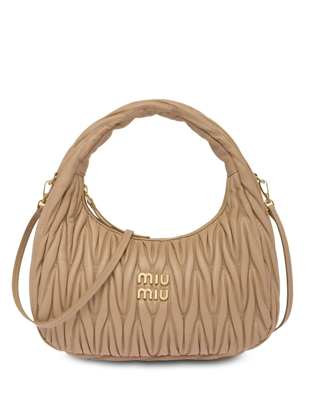 Miu Miu Wander Matelassé Shoulder Bag | Neutrals | FARFETCH AU | Farfetch Global